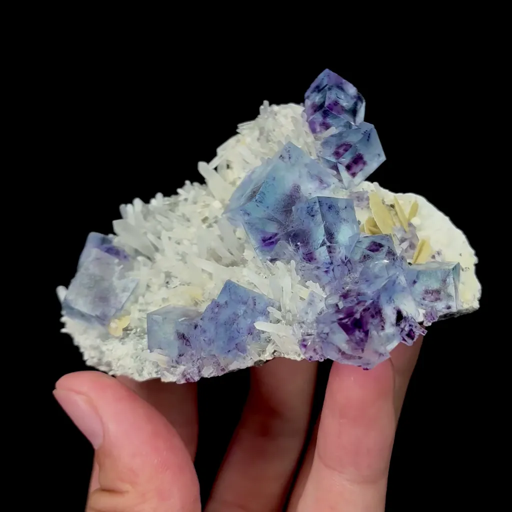 Natural Blue Purple Phantom Fluorite and Siderite Mineral Specimen,High Quality Specimen,YINDU,INNER MONGOLIA,CHINA(84*59*24mm) - image 3