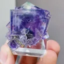 Natural Blue Purple Phantom Fluorite coexists with Crystal comes from Yaogangxian,Hunan 40*30*20MM - image 1