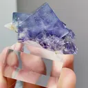 Natural Blue Purple Phantom Fluorite coexists with Crystal comes from Yaogangxian,Hunan 40*30*20MM - image 2