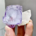 Natural Blue Purple Phantom Fluorite coexists with Crystal comes from Yaogangxian,Hunan 50*40*30MM - image 4