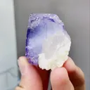 Natural Blue Purple Phantom Fluorite coexists with Crystal comes from Yaogangxian,Hunan 50*40*30MM - image 2
