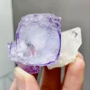 Natural Blue Purple Phantom Fluorite coexists with Crystal comes from Yaogangxian,Hunan 50*40*30MM - image 1