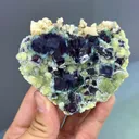 Natural Blue Purple Phantom Fluorite Coexists With Mica and Dolomite comes from Yindu,Neimenggu 80*70*40MM - image 2
