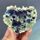 Natural Blue Purple Phantom Fluorite Coexists With Mica and Dolomite comes from Yindu,Neimenggu 80*70*40MM - image 1