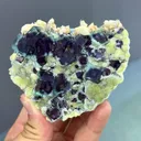 Natural Blue Purple Phantom Fluorite Coexists With Mica and Dolomite comes from Yindu,Neimenggu 80*70*40MM - image 3