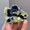 Natural Blue Purple Phantom Fluorite Coexists With Mica and Flaky Calcite comes from Yindu,Neimenggu 60*40*15MM - image 2