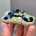 Natural Blue Purple Phantom Fluorite Coexists With Mica and Flaky Calcite comes from Yindu,Neimenggu 60*40*15MM - image 3