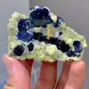 Natural Blue Purple Phantom Fluorite Coexists With Mica and Flaky Calcite comes from Yindu,Neimenggu 60*40*15MM - image 4