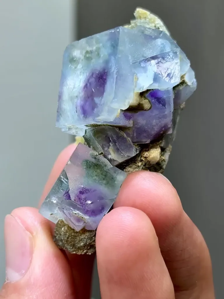Natural Blue Purple Phantom Fluorite coexists with Mica comes from 50*33*25MM - image 2