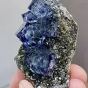 Natural Blue Purple Phantom Fluorite coexists with Mica comes from Yaogangxian,Hunan 60*35*15MM - image 1