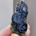 Natural Blue Purple Phantom Fluorite coexists with Mica comes from Yaogangxian,Hunan 60*35*15MM - image 3