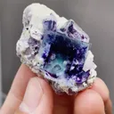 Natural Blue Purple Phantom Fluorite coexists with Mica comes from Yindu,Inner Mongolia 40*20*26MM - image 2