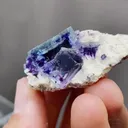 Natural Blue Purple Phantom Fluorite coexists with Mica comes from Yindu,Inner Mongolia 40*20*26MM - image 1