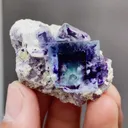 Natural Blue Purple Phantom Fluorite coexists with Mica comes from Yindu,Inner Mongolia 40*20*26MM - image 3
