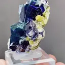 Natural Blue Purple Phantom Fluorite coexists with Mica comes from Yindu,Inner Mongolia 45*30*50MM - image 2