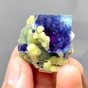 Natural Blue Purple Phantom Fluorite coexists with Mica comes from Yindu,Neimenggu 25*25*15MM - image 1