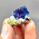 Natural Blue Purple Phantom Fluorite coexists with Mica comes from Yindu,Neimenggu 25*25*15MM - image 3