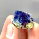 Natural Blue Purple Phantom Fluorite coexists with Mica comes from Yindu,Neimenggu 25*25*15MM - image 2