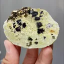Natural Blue Purple Phantom Fluorite coexists with Mica comes from Yindu,Neimenggu 70*15*60MM - image 2