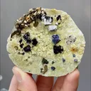 Natural Blue Purple Phantom Fluorite coexists with Mica comes from Yindu,Neimenggu 70*15*60MM - image 1