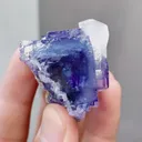 Natural Blue Purple Phantom Fluorite coexists with Quartz comes from Yaogangxian,Hunan 30*30*35MM - image 6