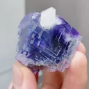 Natural Blue Purple Phantom Fluorite coexists with Quartz comes from Yaogangxian,Hunan 30*30*35MM - image 5
