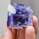 Natural Blue Purple Phantom Fluorite coexists with Quartz comes from Yaogangxian,Hunan 30*30*35MM - image 3