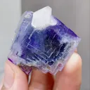 Natural Blue Purple Phantom Fluorite coexists with Quartz comes from Yaogangxian,Hunan 30*30*35MM - image 4