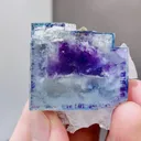Natural Blue Purple Phantom Fluorite coexists with Quartz comes from Yaogangxian,Hunan 35*35*20MM - image 3