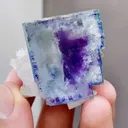 Natural Blue Purple Phantom Fluorite coexists with Quartz comes from Yaogangxian,Hunan 35*35*20MM - image 4