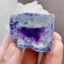 Natural Blue Purple Phantom Fluorite coexists with Quartz comes from Yaogangxian,Hunan 35*35*20MM - image 5