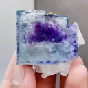 Natural Blue Purple Phantom Fluorite coexists with Quartz comes from Yaogangxian,Hunan 35*35*20MM - image 2