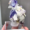 Natural Blue Purple Phantom Fluorite coexists with Quartz comes from Yaogangxian,Hunan 50*50*30MM - image 4