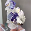 Natural Blue Purple Phantom Fluorite coexists with Quartz comes from Yaogangxian,Hunan 50*50*30MM - image 2