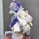 Natural Blue Purple Phantom Fluorite coexists with Quartz comes from Yaogangxian,Hunan 50*50*30MM - image 1