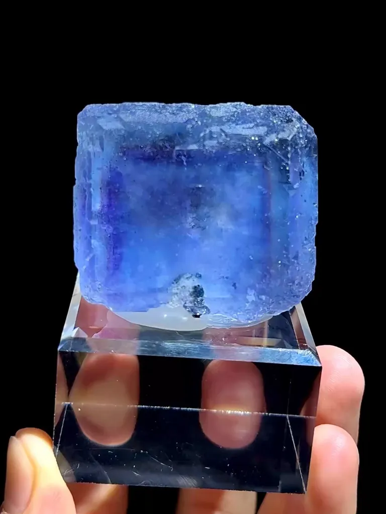 Natural Blue Purple Phantom Fluorite comes from Fujian 45*40*40MM image