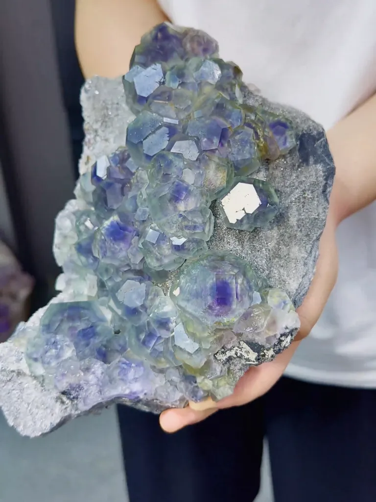 Natural Blue Purple Phantom Fluorite comes from Fujian,China 120*150*70MM - image 2