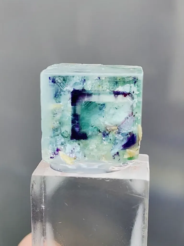 Natural Blue Purple Phantom Fluorite comes from Inner Mongolia,China 15*10*12MM - image 4