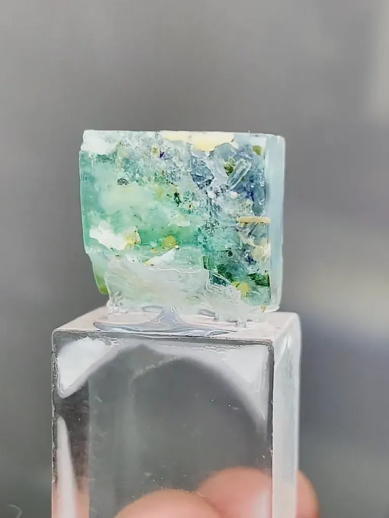 Natural Blue Purple Phantom Fluorite comes from Inner Mongolia,China 15*10*12MM image
