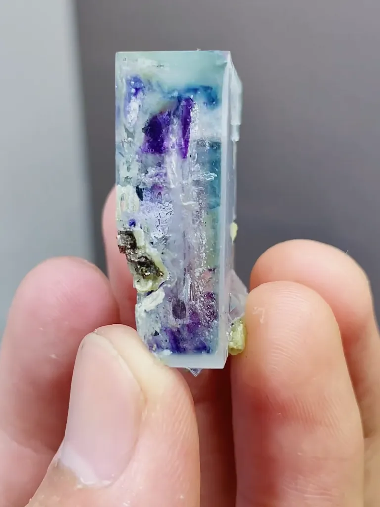 Natural Blue Purple Phantom Fluorite comes from Inner Mongolia,China 20*10*30MM - image 2