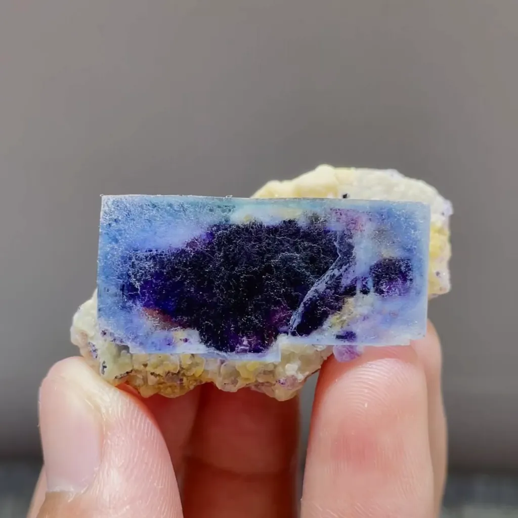 Natural Blue Purple Phantom Fluorite comes from Inner Mongolia,China 40*25*20MM image