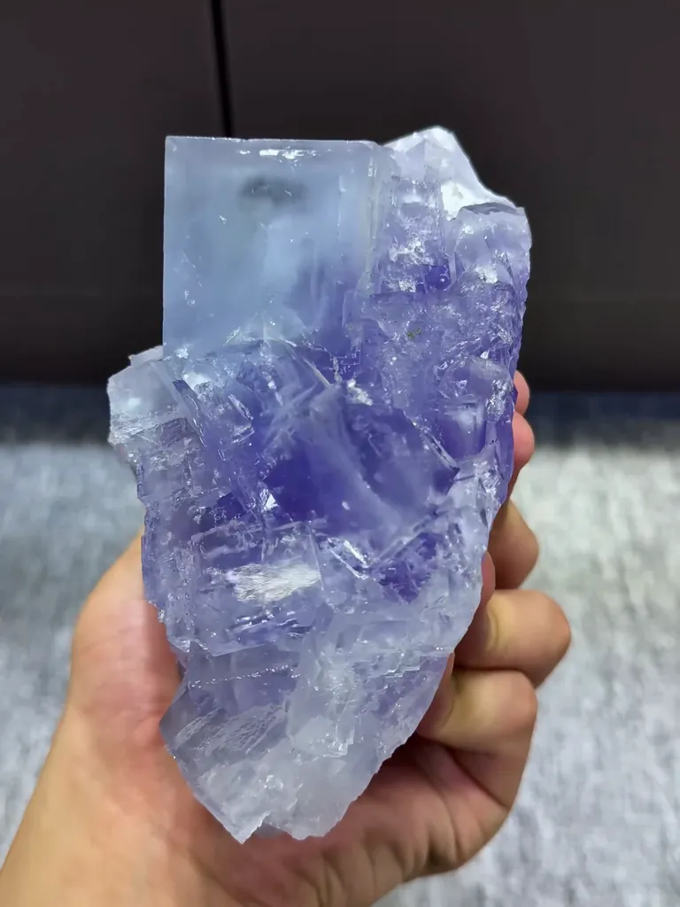 Natural Blue Purple Phantom Fluorite comes from Xianghualing,Hunan 140*90*75MM - image 3