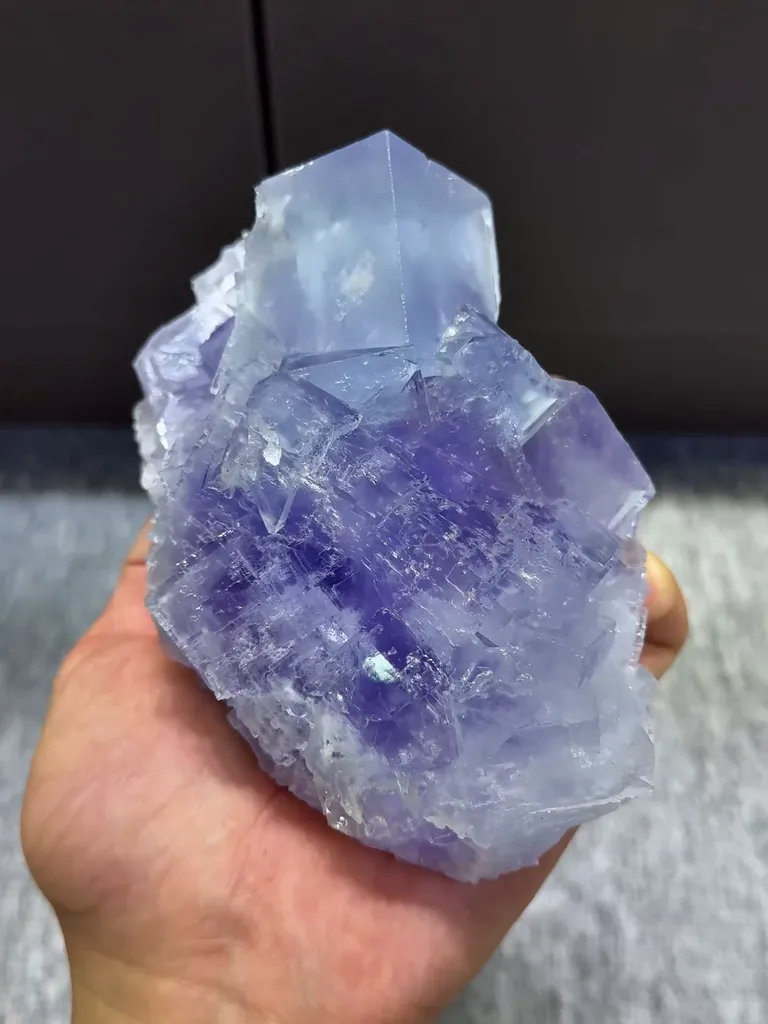 Natural Blue Purple Phantom Fluorite comes from Xianghualing,Hunan 140*90*75MM - image 2