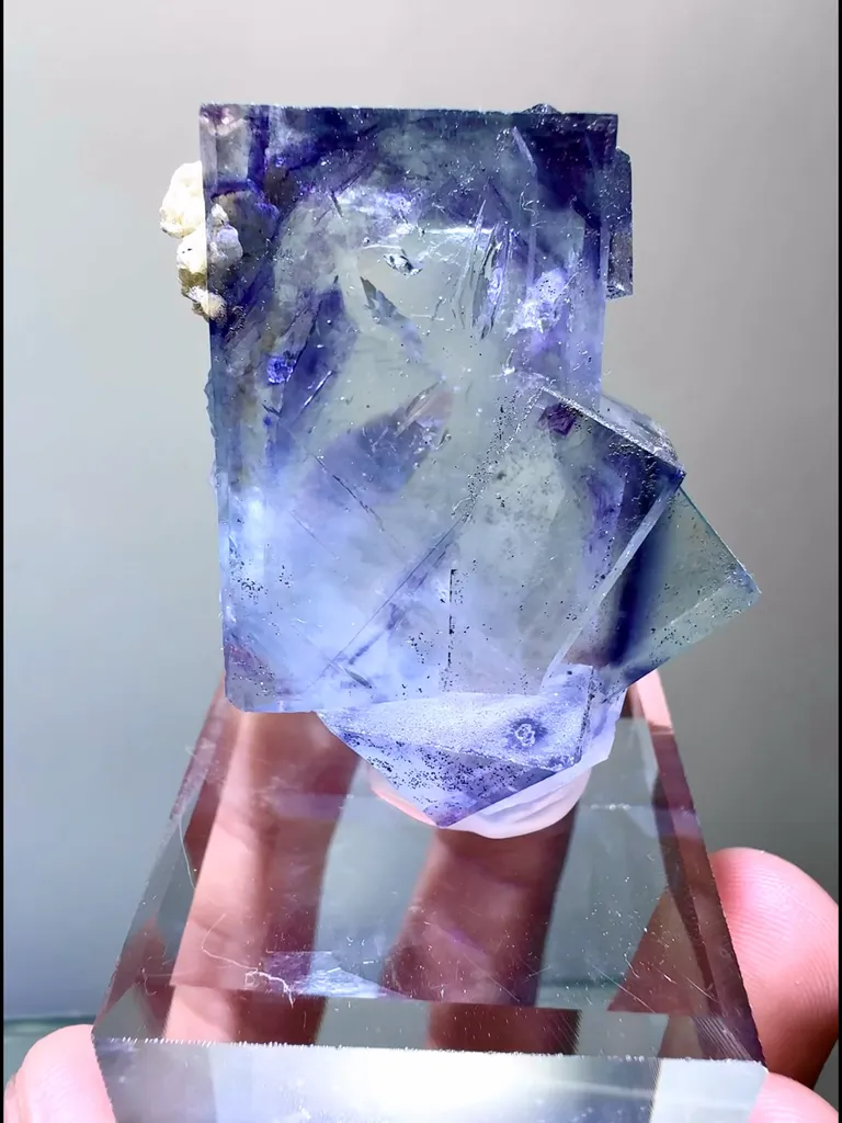 Natural Blue Purple Phantom Fluorite comes from Yaogangxian, Hunan 35*20*40MM image