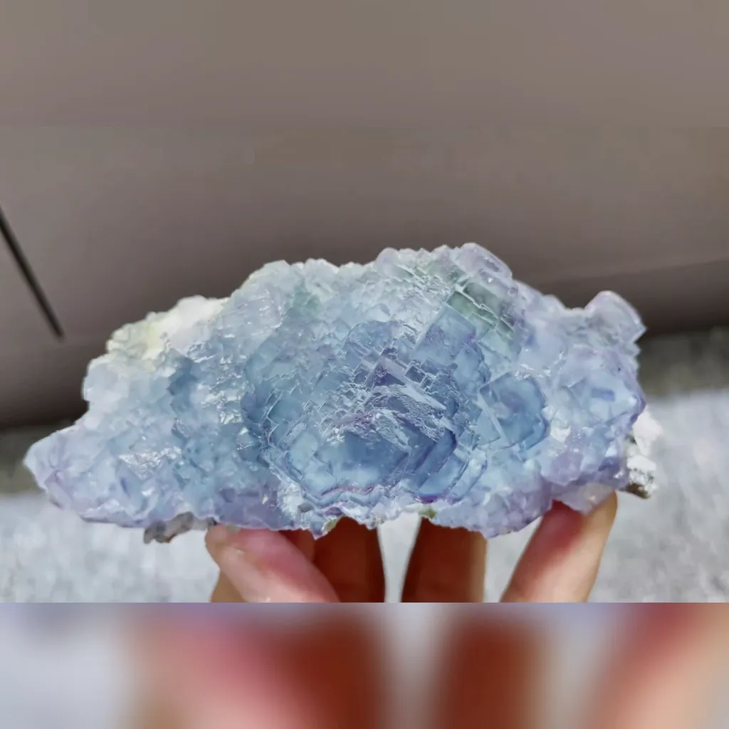Natural Blue Purple Phantom Fluorite comes from Yaogangxian,Hunan 105*90*45MM - image 2