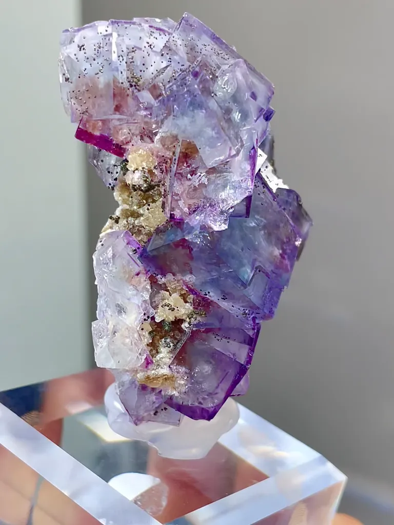 Natural Blue Purple Phantom Fluorite comes from Yaogangxian,Hunan 35*30*50MM image