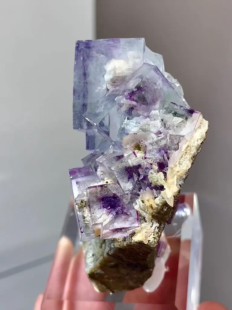 Natural Blue Purple Phantom Fluorite comes from Yaogangxian,Hunan 45*30*50MM - image 3