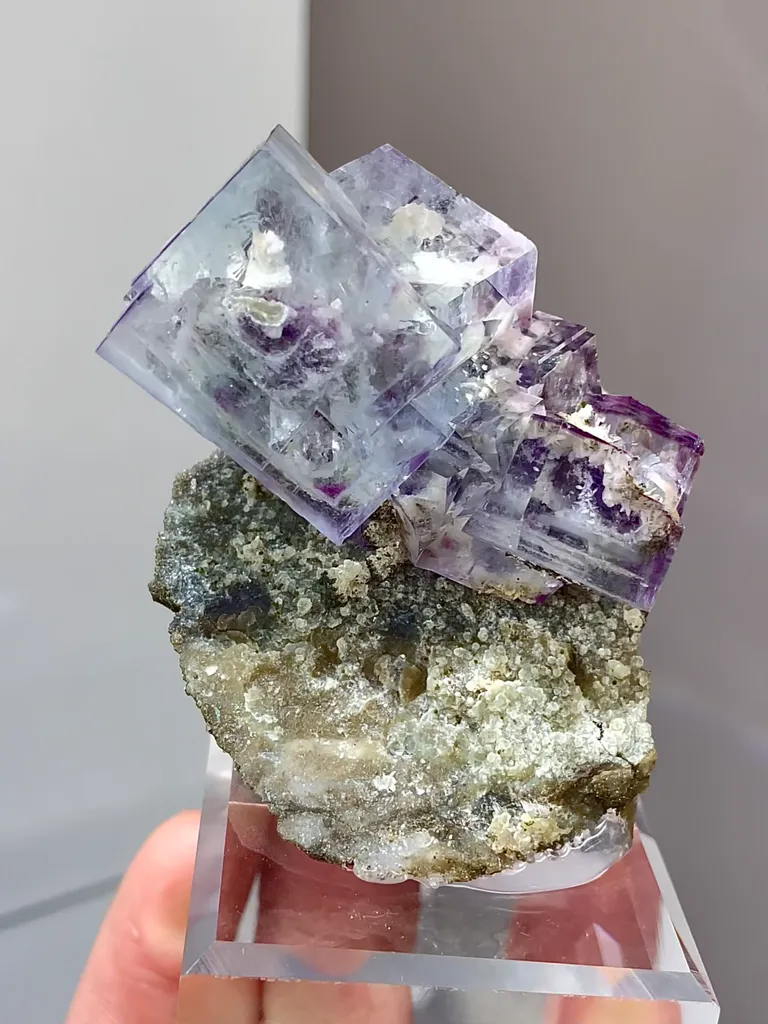 Natural Blue Purple Phantom Fluorite comes from Yaogangxian,Hunan 45*30*50MM - image 4