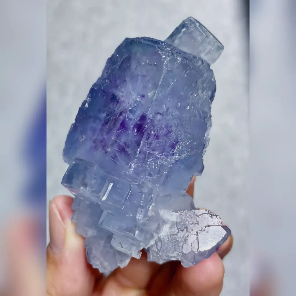 Natural Blue Purple Phantom Fluorite comes from Yaogangxian,Hunan 45*35*70MM - image 2