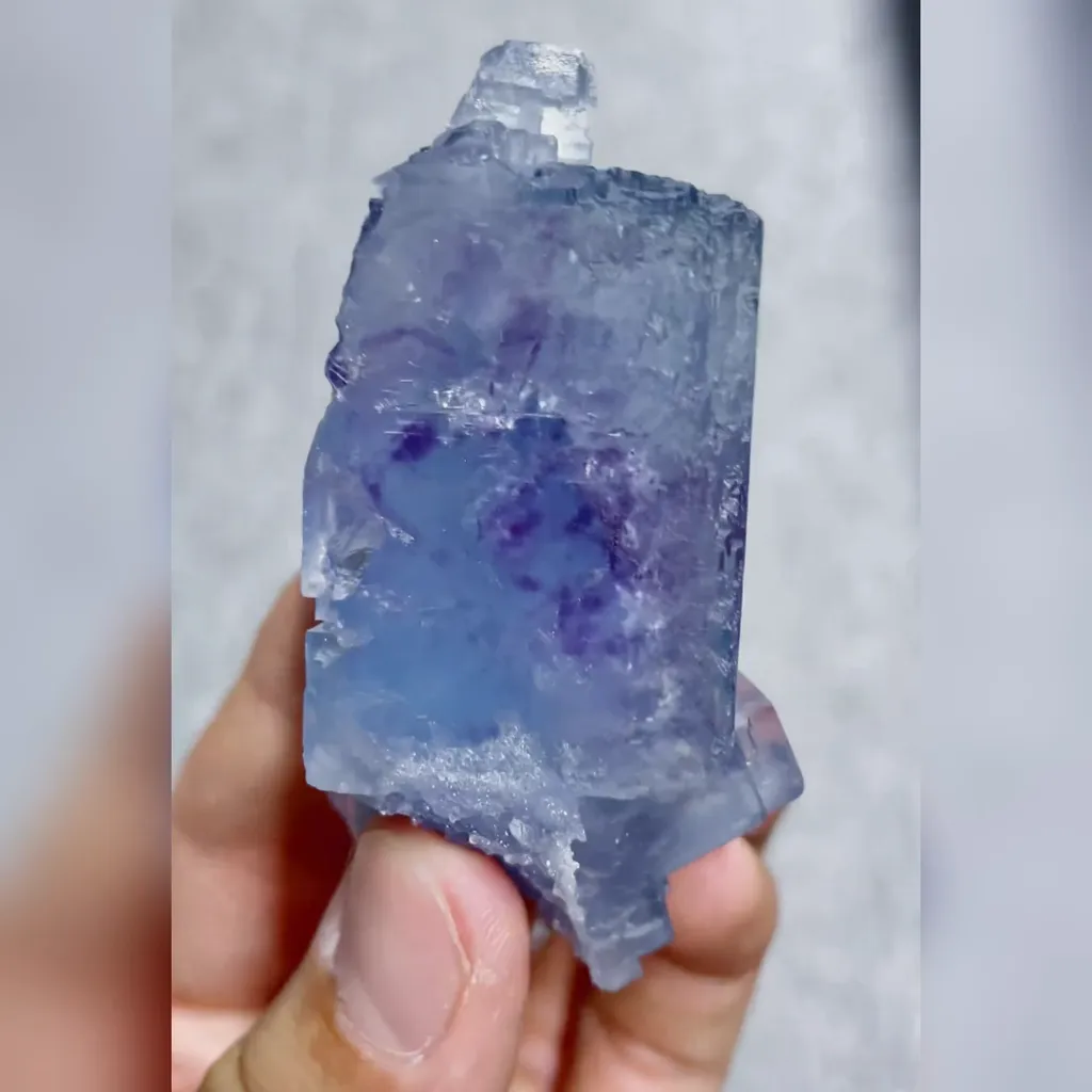 Natural Blue Purple Phantom Fluorite comes from Yaogangxian,Hunan 45*35*70MM - image 3